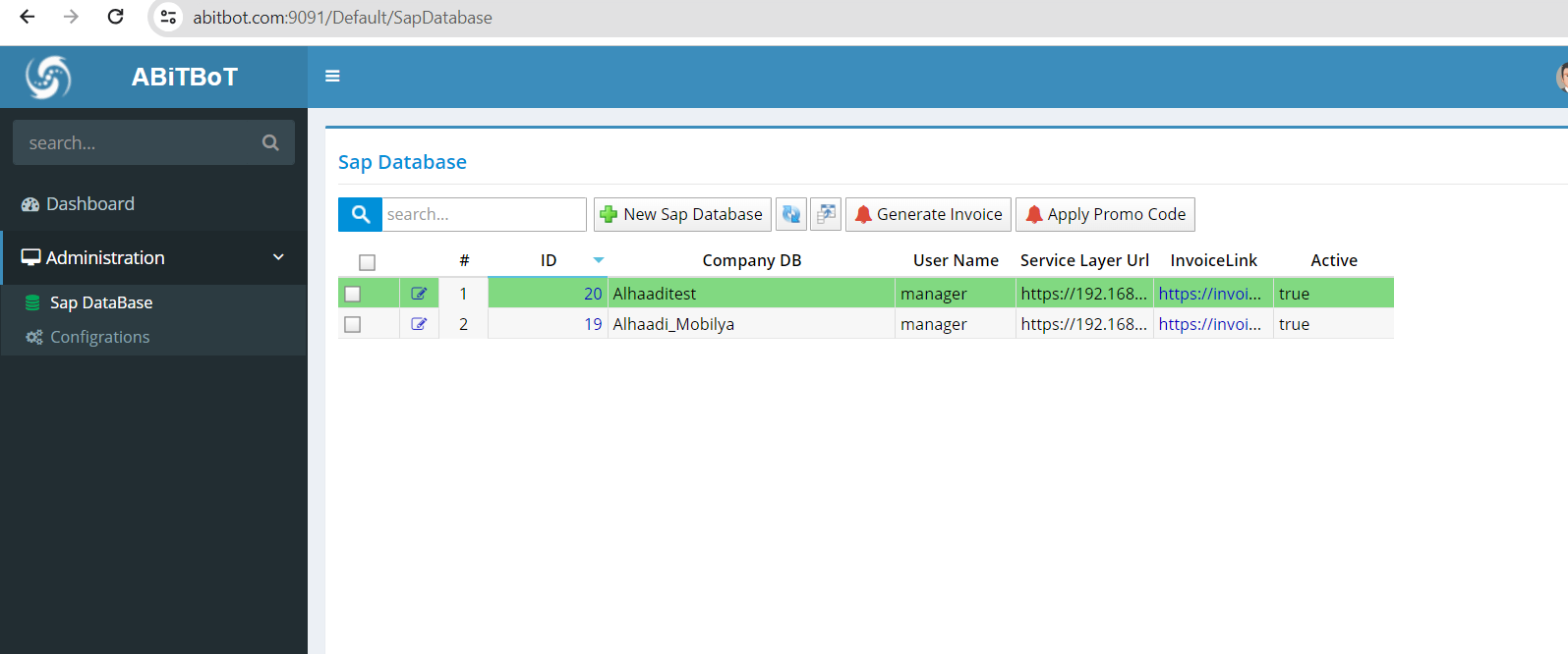 Activate SAP Database