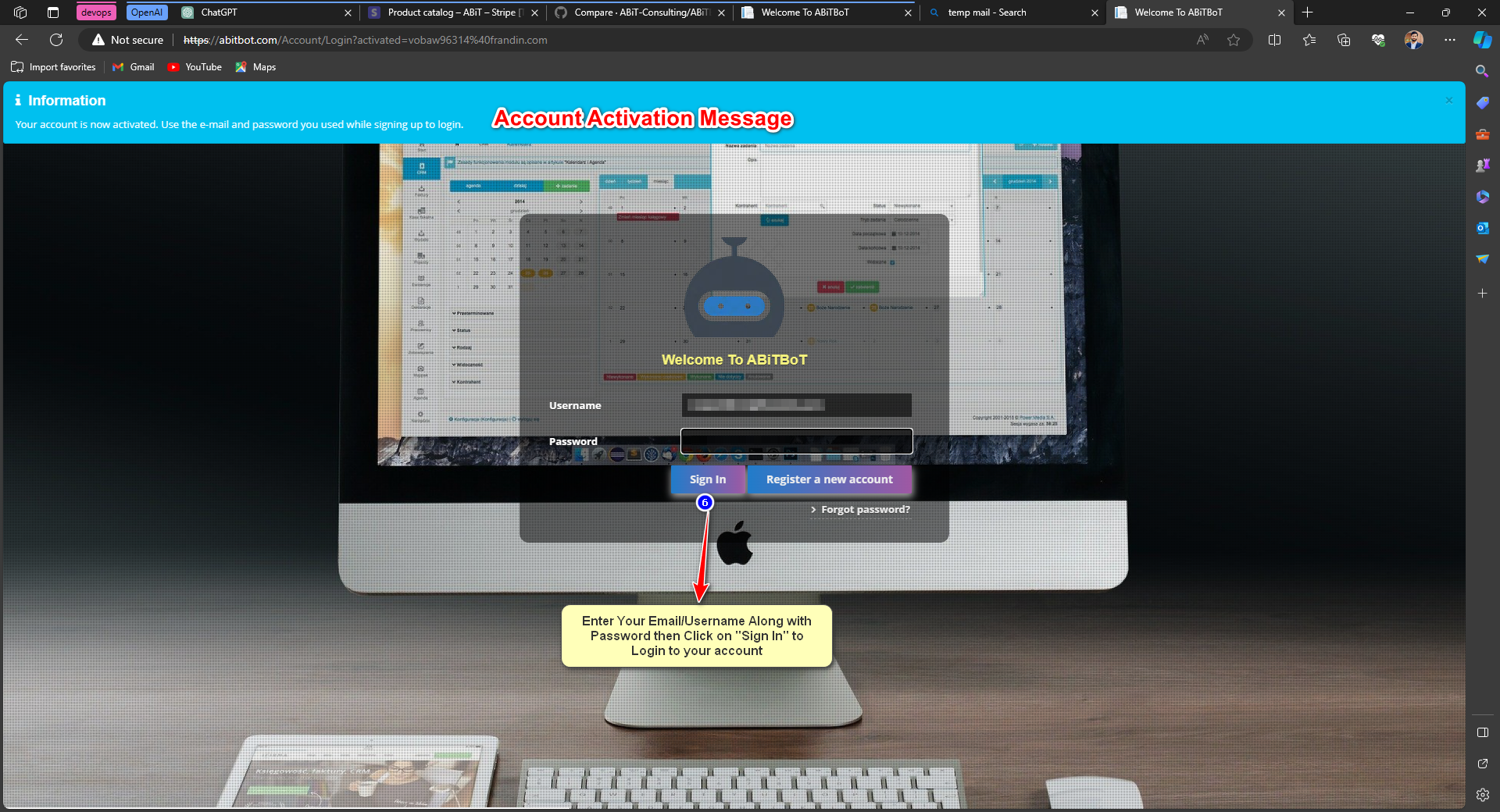 Login Page Screenshot