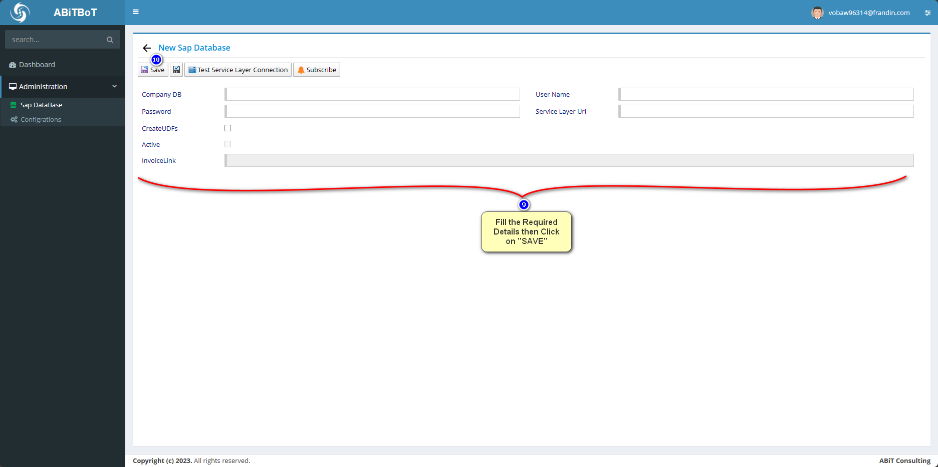 Add SAP DB Screenshot