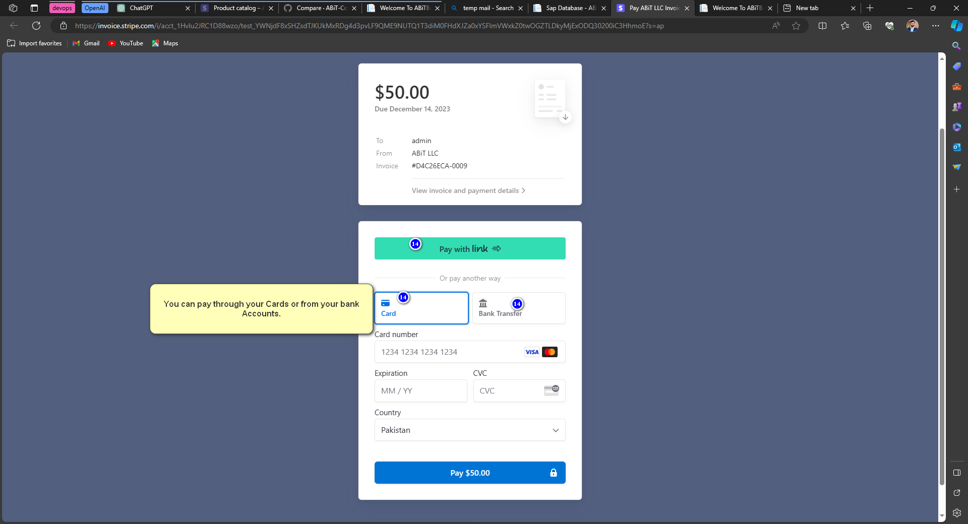 Payment Details Screenshot
